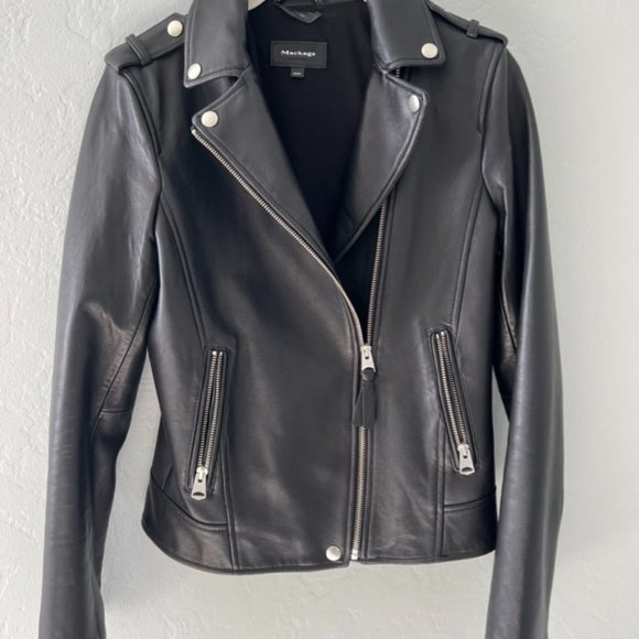 Genuine leather, black biker jacket with liner - Picture 1 of 2